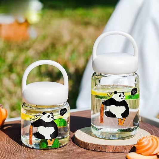 Kids Panda Glass Water Cup