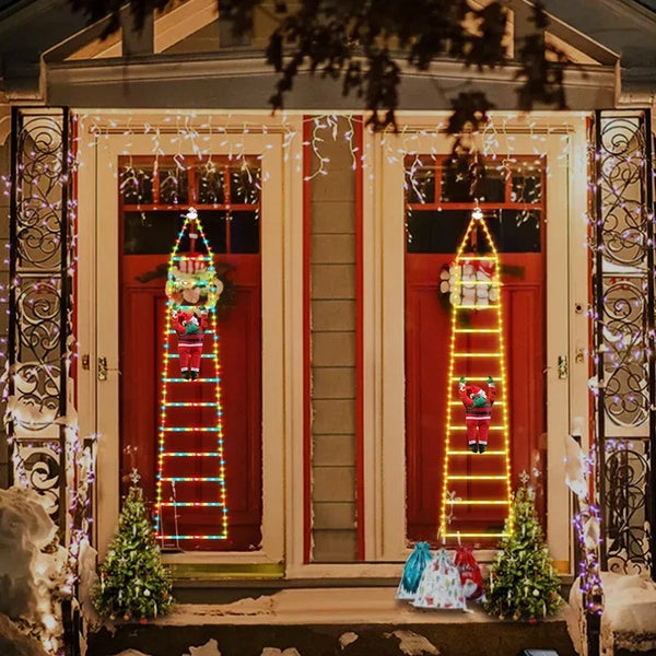 🎅 Led Ladder Lights With Santa Claus